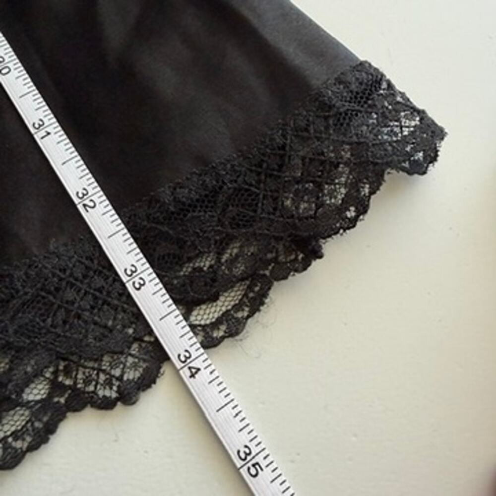 Vintage 80s Ms. Leslee Black Lace Chemise Nightgown Lingerie Size L Made In USA - Picture 7 of 7